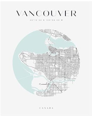 GP TONER Bilder Poster Vancouver Poster Geometrische Stil Wanddekoration Moderne Wandkunst Poster Design 50x70 cm ohne Rahmen