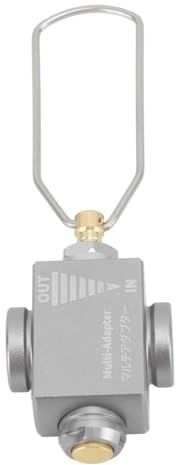 HERCHR Gaskanister-Nachfülladapter, Aluminiumlegierung, Kraftstoffkanister-Nachfülladapter, Isobutan/Butan-Brenngas-Nachfülladapter, Camping-Kanister-Entlüftungsventil