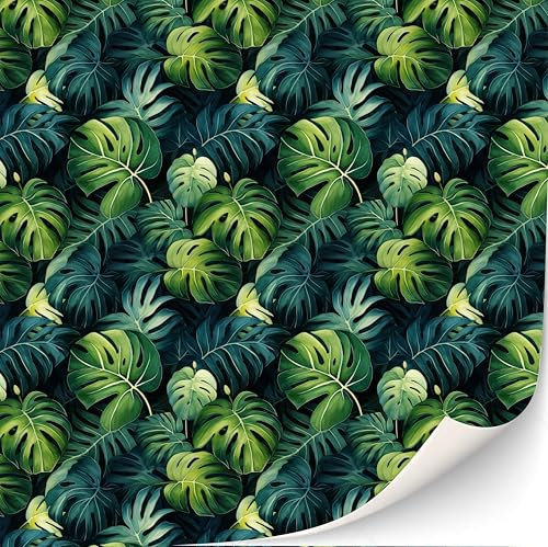 3 Blatt Selbstklebende Tapeten für Puppenhäuser Maßstab 1:12 Moderne Tapeten Art DécoTapeten Artdeco Tapeten (Monstera)