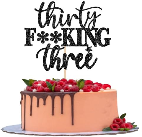 1 Stück Happy 33th Glitzer Thirty Three Tortendeko Hallo 33 Prost auf 33 Jahre Geburtstag Cake Topper für Alles Gute zum 33. Party Kuchen Dekorationen