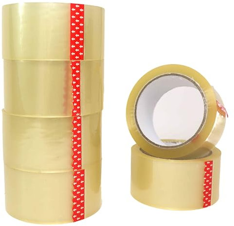 Lot de 6 rouleaux de ruban adhésif scotch transparent, 50 mm x 66 mm (6)