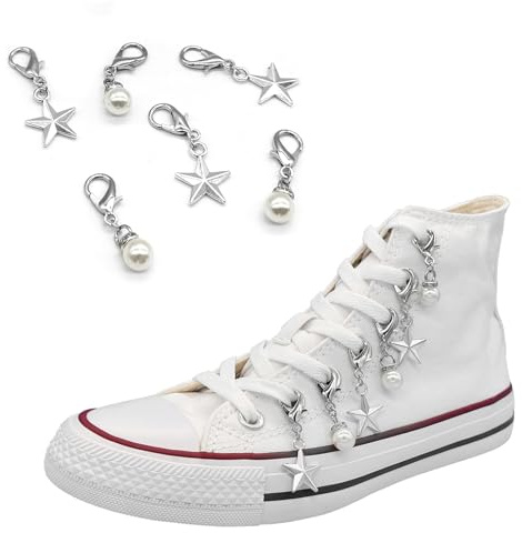 Gownsella 2 Stück Schuh Charms Kette – Punk Schuhschmuck für Sneaker & Boots, Schnürsenkel Anhänger mit Clip, DIY Zubehör