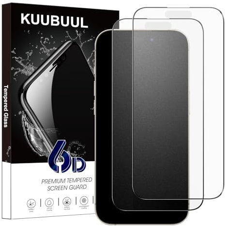 KUUBUUL Matt Schutzfolie für iPhone 15 Pro für Panzerglas Matt, 2 Stück Blendschutz Matte Gehärtetes Glas Displayschutzfolie, Anti-Fingerabdruck, Blasenfrei Anti-Kratzer