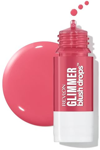 REVLON Glimmer Blush Drops Flüssiger Wangen-Rouge, mit einem Tropfen, hohe Pigmentierung, 102 Pink It Over