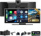 SCUMAXCON Carplay Écran Tactile IPS 11,26 Pouces sans Fil Carplay Android Auto Airplay 4K Caméra de recul 1080p Bluetooth GPS Navigation FM Haut-Parleur intégré Console Centrale Lecteur multimédia