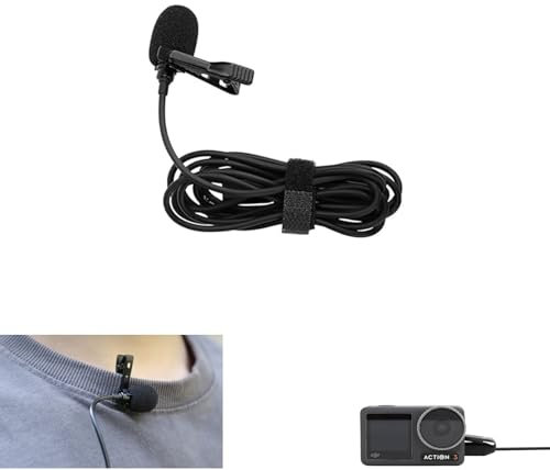 CERFFOOL Lavalier Microphone for DJI Osmo Pocket 3/Action 5 Pro/4/3/2 Omnidirectional Capacitor Type C Recording Microphone 1.5M Wire for Youtube Live Stream Interviews Vlogs