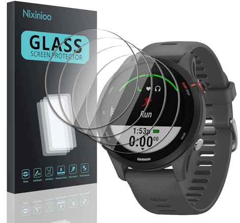 Nixinioo [3 Pièces] Verre Trempé Film Protection écran pour Garmin Forerunner 255 GPS 46mm,Anti-Rayures, Dureté 9H, HD,vitre protection écran en ultra résistant anti choc