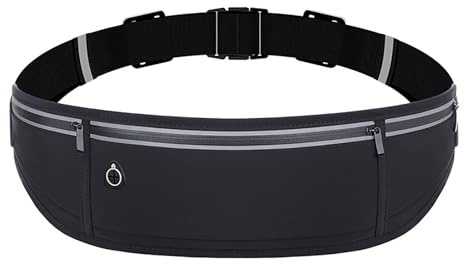 Breathable Concealed Waist Bag Running Waist Pack Invisible Sports Waist Bag for Men and Women Hiking Dogs Walking Reflective Strip Running Bag