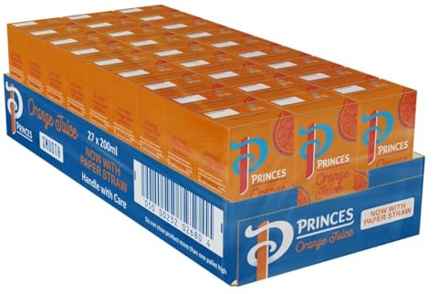 FAKHRI Orange Juice 27 x 200ml – 100% Pure Squeezed Juice – No Added Sugar – Natural, Halal, Kid-Friendly, Ideal for Lunchboxes