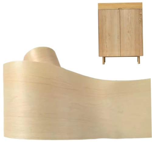 Rouleau de placage en bois, feuille de placage en bois, panneaux naturels flexibles 8 pouces x 8 pieds pour les amateurs bricolage, les menuisiers et la restauration meubles, feuille
