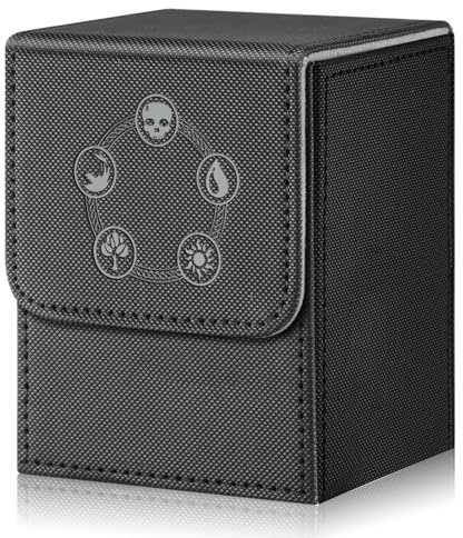 HEISHAYU Deck Card Box - Magnetic Closure für Desktop Spiel MTG/TCG/CCG/Commander Decks Karten Lagerung (Schwarz)