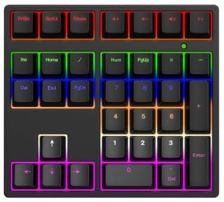 Tosuny Teclado Numérico Mecánico, Teclado Numérico con Cable USB con Retroiluminación RGB, Interruptor Azul Hotswap de 34 Teclas, TecladoNumérico Ergonómico para OS X, Wins (Black)
