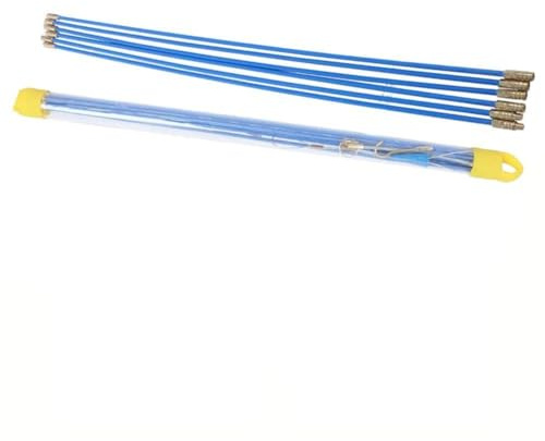 URPIZY Elektriker-Zugstange 10-teilig, 33/58 cm, Glasfaser-Kabelzugset mit geringer Reibung, flexibel und isolierend, für Kabelverlegung in Wänden, Decken und Zwischenräumen