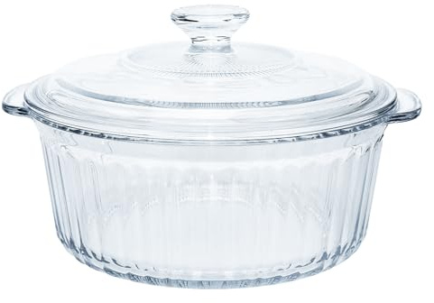 2.5 L Glas Auflaufform mit Deckel und Griff, Ovale