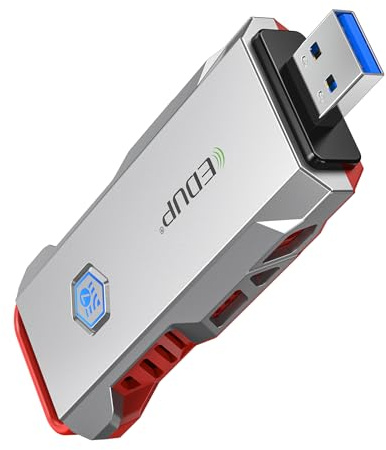 EDUP USB WiFi 7 Adapter für PC, USB 3.0 Wi-Fi 7 Dongle BE6500Mbps, Tri-Band 6GHz/5GHz/2.4GHz Wireless Netzwerkadapter, WiFi 7 Netzwerkkarte für Gaming, kompatibel mit Windows 11 & Linux Kernel 6.7+
