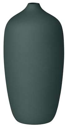 blomus Vase -CEOLA- | Blumenvase aus Keramik | 13Ø x 25H cm | Farbe Rain Forest | Dekovasen & Wohnaccessoire