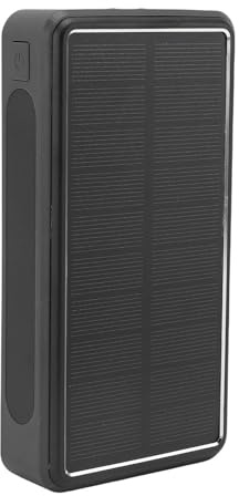 CHICIRIS 50000mAh Solar Power Bank, Portable Charger Aluminum Alloy USB Battery Pack with LED Light for Outdoor Camping Emergency (Black)