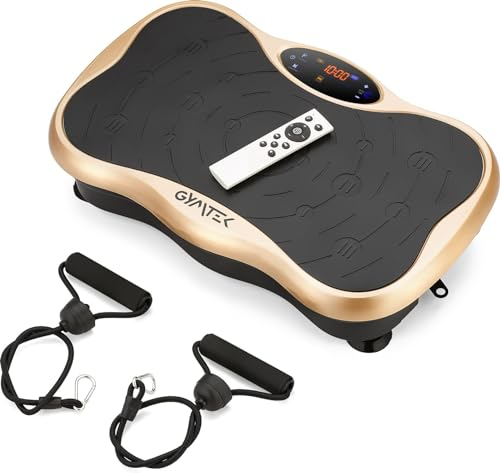 Gymtek Vibrationsplatte - Rüttelplatte Sport für Zuhause – Durchblutungs-Stimulator Beine - Vibrationsboard Ideal für Gewichtsabnahme, Fettverbrennung und Muskelaufbau - Fussmassagegerät