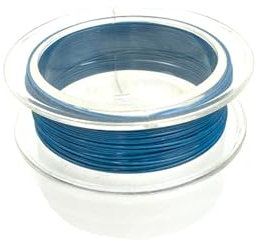 Creative-Beads Juwelierdraht, Schmuckdraht, Fädeldraht aus Edelstahl, Stahlseil, 0,4mm, für Kette, Armband, nylon ummantelt hautverträglich reißfest, 10m Rolle montan blau