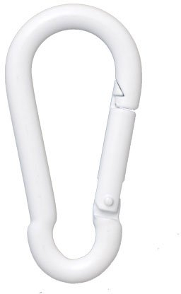 Edelstahl Karabinerhaken mit weißer PE-Beschichtung 6x60mm