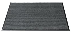 Jantex Entrance Mat Steel Colour 1500 x 900mm, Washable Design GH059 | Absorbent top traps mud and moisture to keep floors dry, with an anti-slip PVC backing suited for busy commercial doorways.