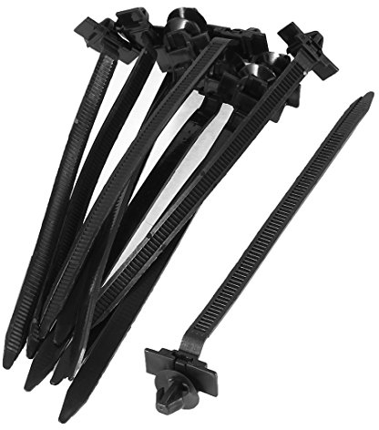 sourcing map 10 Stück Nylon Befestigungsband Clip Kabelbinder Kabel 158 mm Länge Schwarz