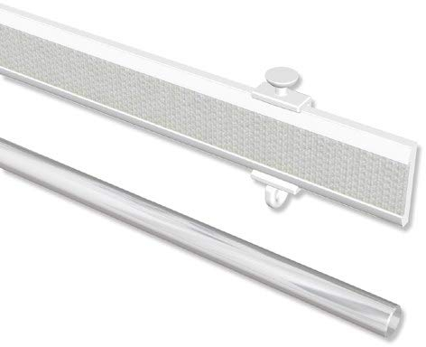 Interdeco Paneelwagen Weiß 100 cm aus Aluminium mit Klettband kürzbar für Gardinenschienen, Typ 1620701