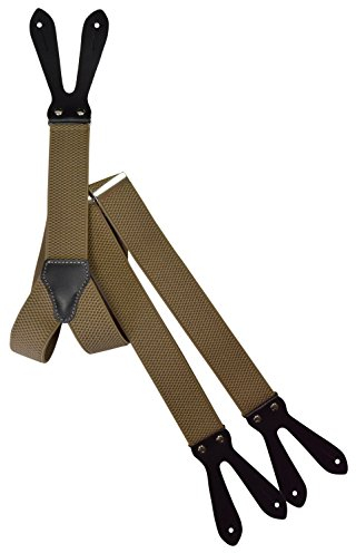 Olata Y Hosenträger zum Knöpfen | Unisex Hosenträger – 3,5 cm. Creme (Normal)