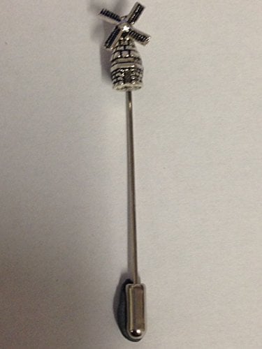 Windmill Pewter Motif on a tie stick pin hat scarf collar coat CH165
