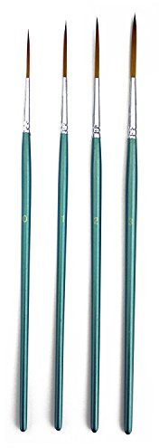 Synthetic Rigger Paint Brush Set of 4 for Watercolour, Oil & Acrylic