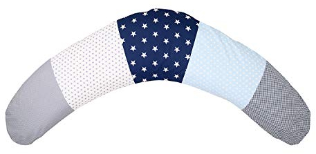 ULLENBOOM ® Stillkissen mit Mikroperlen 190x38 cm - Ideal als Schwangerschaftskissen & Seitenschläferkissen - Mit Stillkissenbezug aus 100% Baumwolle (OEKO-TEX®)