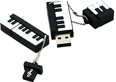64GB Piano Shape USB 2.0 Flash Drive USB Stick USB Flash Disk Pen Drive U Disk USB Disk Flash Memory Thumb Drive Memory Stick with Chain (Black)