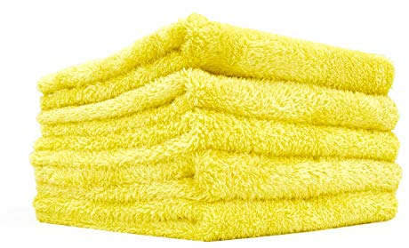 The Rag Company Eagle EDGELESS Professionelle Koreanische 70/30 Super Plüsch 480 g/m² Mikrofasertücher 16 in. x 16 in. Gelb 11616-EAGLE-350-YELLOW-5PK