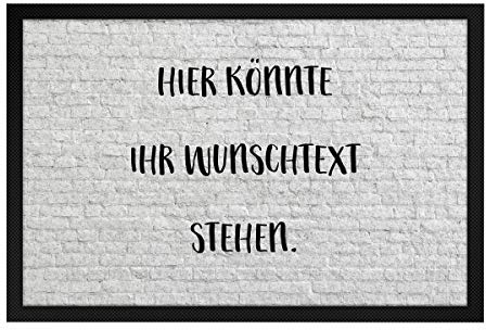printplanet® - Fußmatte mit eigenem Text Bedrucken - Fussmatte mit Namen oder Wunschtext selbst gestalten - 60 cm x 40 cm - Aufdruck Mauer Muster