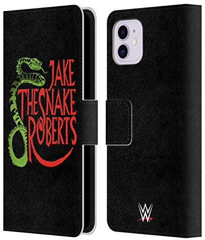 Head Case Designs Offizielle WWE Snake Pro Jake The Snake Roberts Leder Brieftaschen Handyhülle Hülle Huelle kompatibel mit Apple iPhone 11