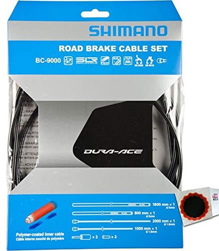 Shimano Bremszug-Set DURA-ACE polymerbeschichtet VR+HR Zug Set Birnennippel grau