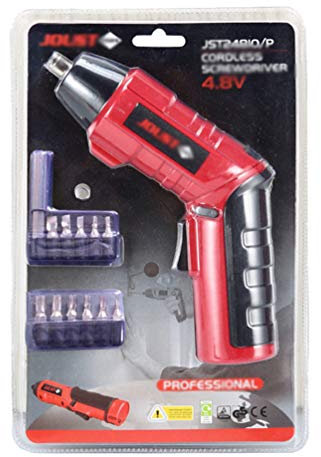 Wenchuang Electric Screwdriver, Cordless Screwdriver Tool Rotated 90 Degrees with Rechargeable Battery for Home DIY Screw-Driving & Fastening (EU#Red, 13Pcs)