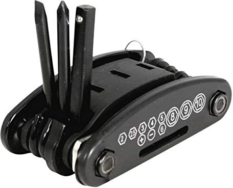RAYMOND 15-in-1 Multifunktions-Werkzeug für Fahrrad/MTB, Inbusschlüssel (2 – 2,5 – 3 – 4 – 5 – 6) / Stecknüsse (8 mm bis 10 mm) / Schraubendreher (flach – Kreuz) – Multifunktionswerkzeug für Wandern