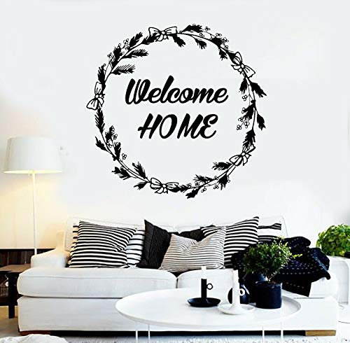 Zdklfm69 Wandtattoos Wandaufkleber Dekorative Vinyl Welcome Home Wandbild für Wohnzimmer Kunst Poster Home Sticker 79x76cm