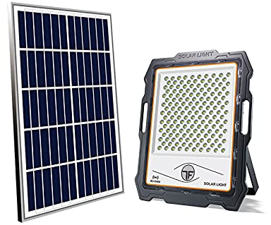 Luci di inondazione stradali da esterno ad energia solare da 400 W con telecomando e illuminazione di sicurezza con sensore di movimento per cortile, giardino, piscina, strada, campo da calcio