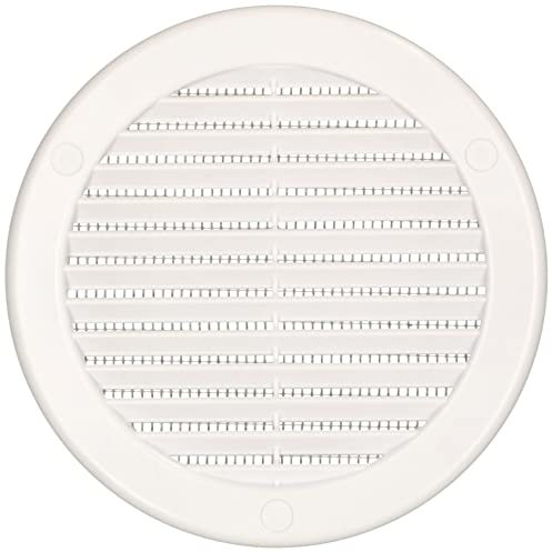 KOTARBAU® Rejilla de Ventilación Redonda Ø 125 mm, Blanca, Rejilla de entrada de aire, con Mosquitera contra insectos