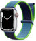 Maledan Nylon Armband Kompatibel mit Apple Watch Armband 44mm 38mm 42mm 40mm 41mm 45mm 46mm 49mm, Verstellbare Sport Armband Kompatibel mit iWatch Series 10 9 8 7 6 5 4 SE,42mm/44mm/45mm/49mm,BlauGrün