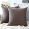 Artscope 2er Set Kissenbezug Einfarbig Wurfkissenbezug Leinen Kissenbezüge Moderne Dekokissen Kissenhülle Set Kissen Fall für Sofa Schlafzimmer Zuhause Dekor Dunkelbraun, 50x50cm