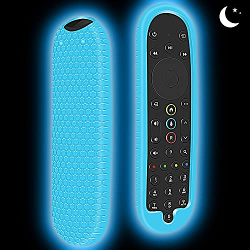 Custodia in Silicone Compatibile con Sky Q Telecomando EC302 Smart TV Vocale Telecomando Guscio Protettiva Case Cover Anti-Scivolo Cassa Copertura per Sky Q Voice Remote 2021 (Blu Fluorescente)