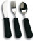 Weighted Extra Wide Handles Easy Grip Cutlery Set, Disability Ideal Dining aid for Elderly Disabled Arthritis Parkinson's Disease Tremors Sufferers (3PCS Curved)
