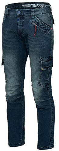 Timezone BenTZ Ben Herrenhose Cargohose Jeanshose lässig modern (W40/L32, Light royal wash)