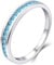 YL Damen Ewigkeitsring 925 Sterling Silber Schliff März Geburtsstein Aquamarinblau Jahrestag Verlobungsring(Größe 54）