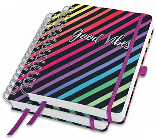 SIGEL JN651/2 Spiralblock A5 dotted, Notizblock Bullet Journal Jolie, dickes 120g Papier, 240 Seiten, mit Leseband, Stiftschlaufe, Gummiband, vegan, aus nachhaltigem Papier hergestellt