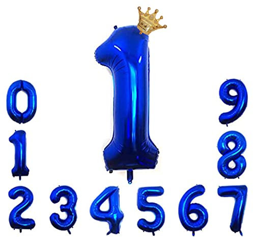 Foil Luftballon 1 Helium Folienballon Zahlen Ballon XXL Folien Dunkelblau Ballon 1 Geburtstag 100cm/40inch