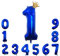 Foil Luftballon 1 Helium Folienballon Zahlen Ballon XXL Folien Dunkelblau Ballon 1 Geburtstag 100cm/40inch